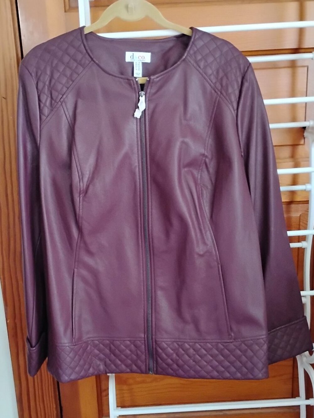 Denim&Co Faux Leather Jacket Sz 2x